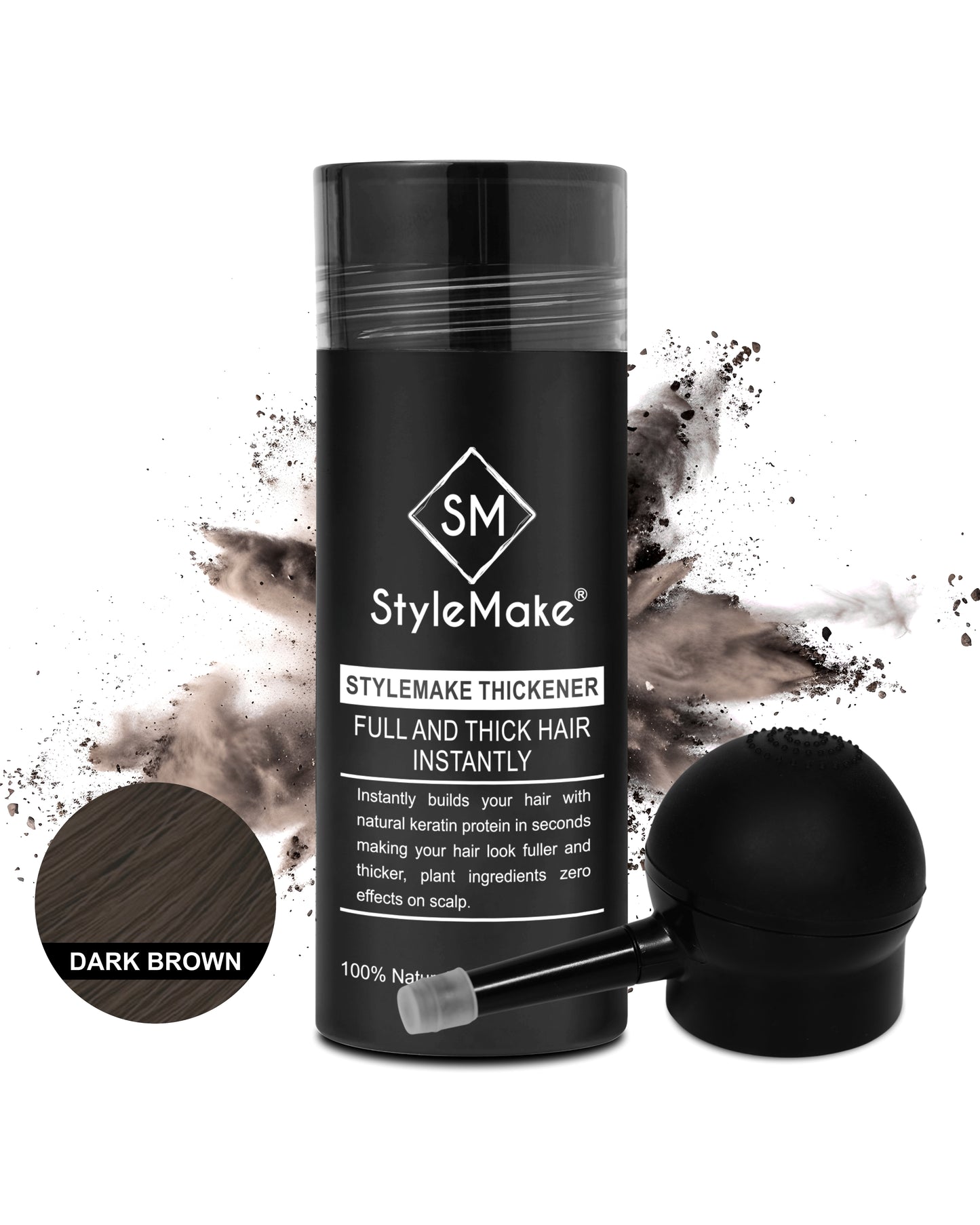 StyleMake Thickener Hair Loss Concealer, 90 - 120 Days Supply 28g - Dark Brown