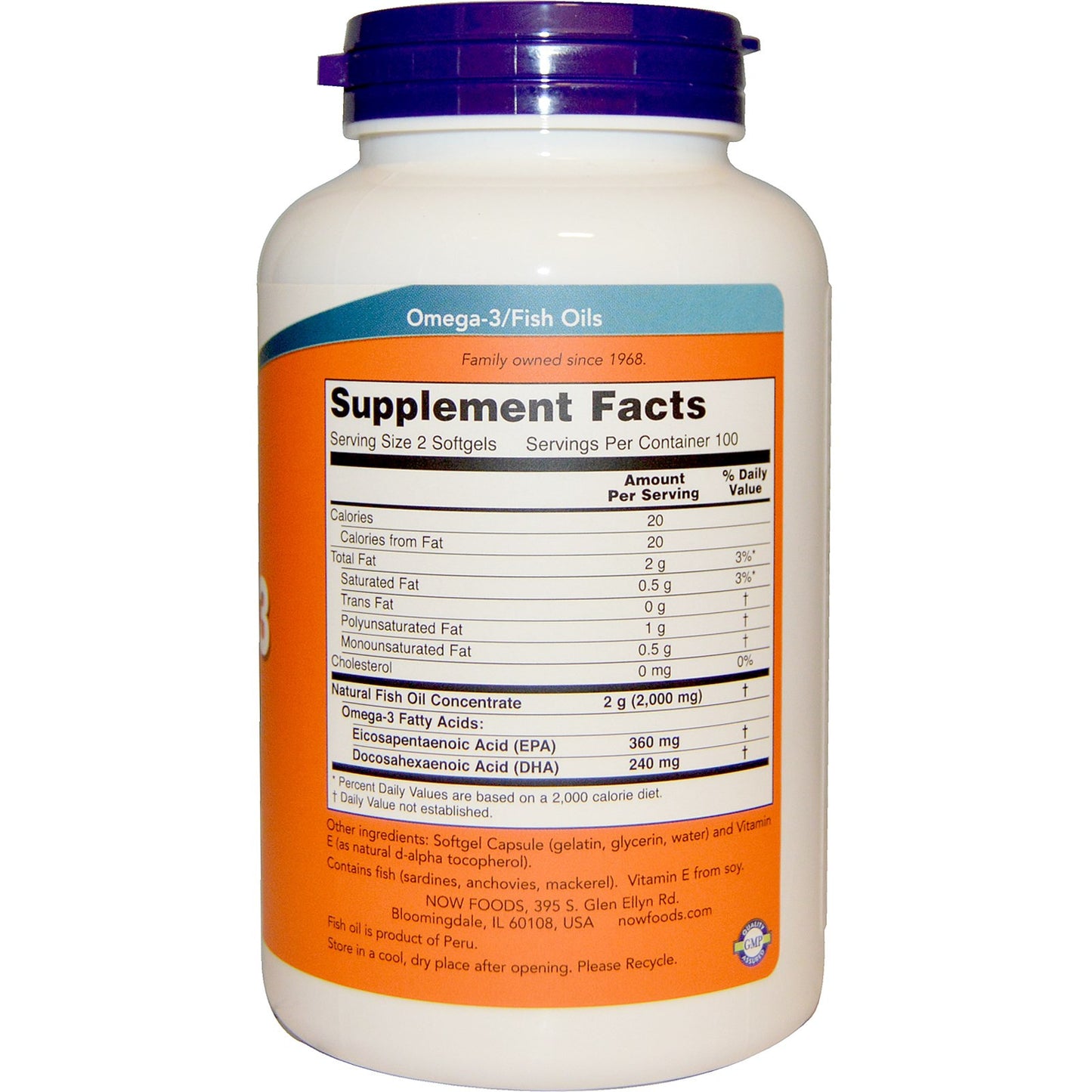 Now Foods Omega-3 1000mg Cardiovascular Support Molecularly Distilled