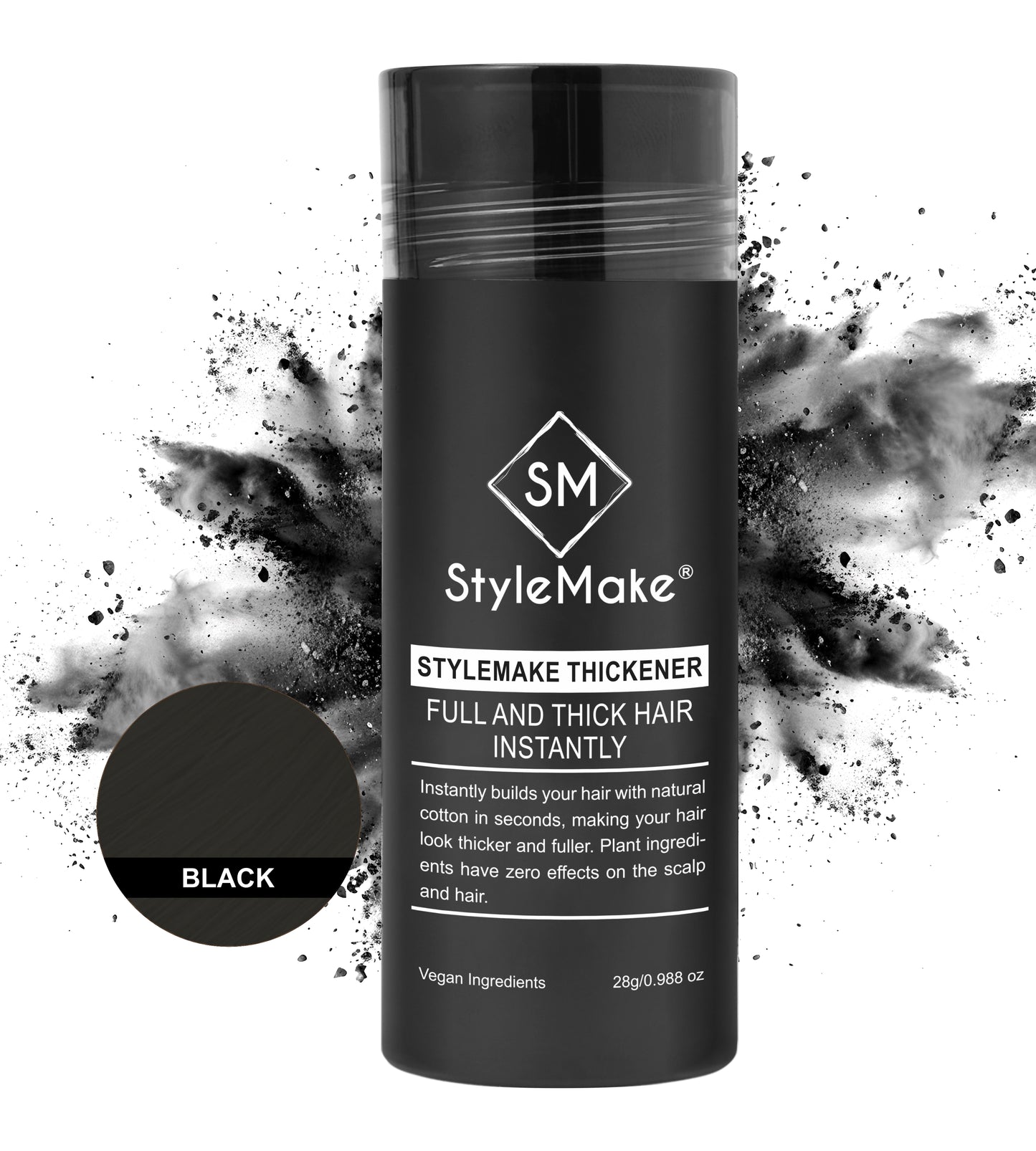 StyleMake Thickener 28g Hair Fibers | Plant-Based Cotton Fibers