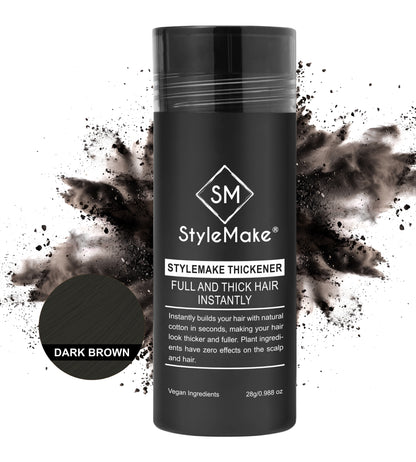 StyleMake Thickener 28g Hair Fibers | Plant-Based Cotton Fibers