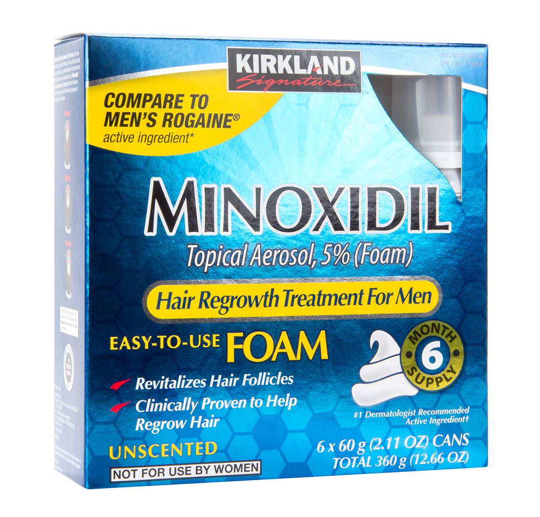 Kirkland minoxidil foam 5% for men in India with free express delivery for beard growth, hair loss, hair regrowth, kirkland minoxidil review from StyleMake in India with cash on delivery and free express delivery from the United States.