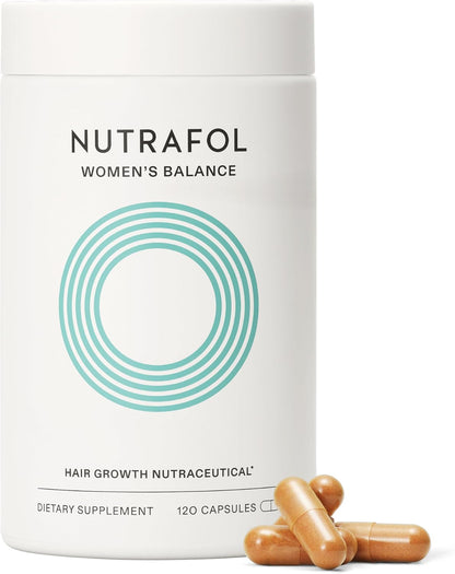 Shop Nutrafol Women’s Balance 45+ at StyleMake India. Delivery in India with import duties included and Cash on Delivery (COD) available. Nutrafol Women’s Balance for women aged 45+, featuring a woman and text describing hair volume, scalp coverage and menopausal hair benefits.  
