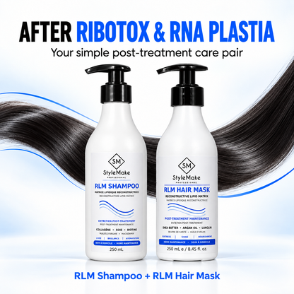 StyleMake RLM Shampoo for gentle cleansing and RLM Hair Mask for softness and shine