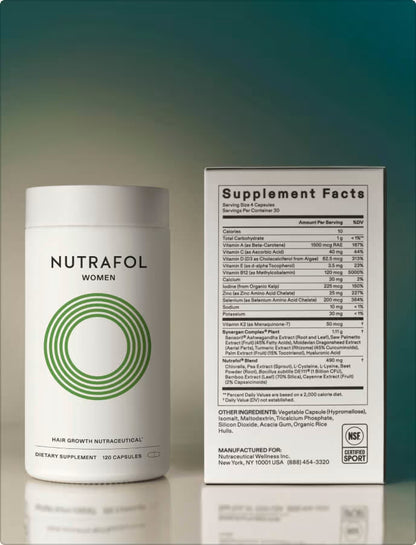 Nutrafol Women hair growth dietary supplement for women aged 18–44, 120-capsule buy with cash on delivery in India, and worldwide