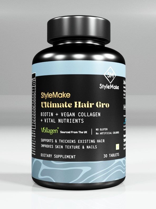 StyleMake Biotin + Vegan Collagen Supplement for Hair Regrowth Men, Collagen Sourced from UK, Best Biotin in India by StyleMake.