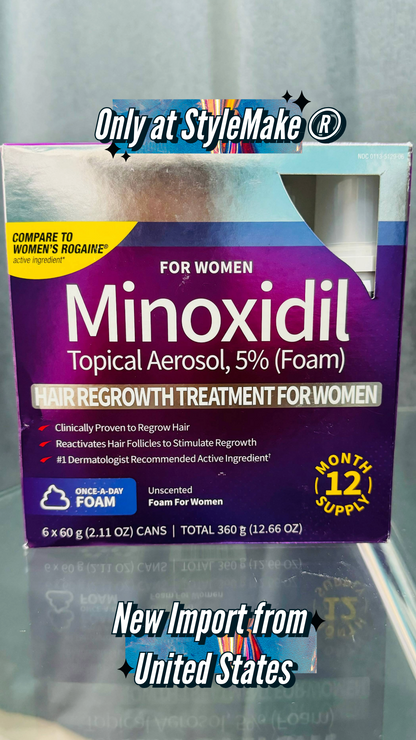 Kirkland 2 Month Supply Minoxidil 5% Hair Regrowth For Women Once a Day Foam.