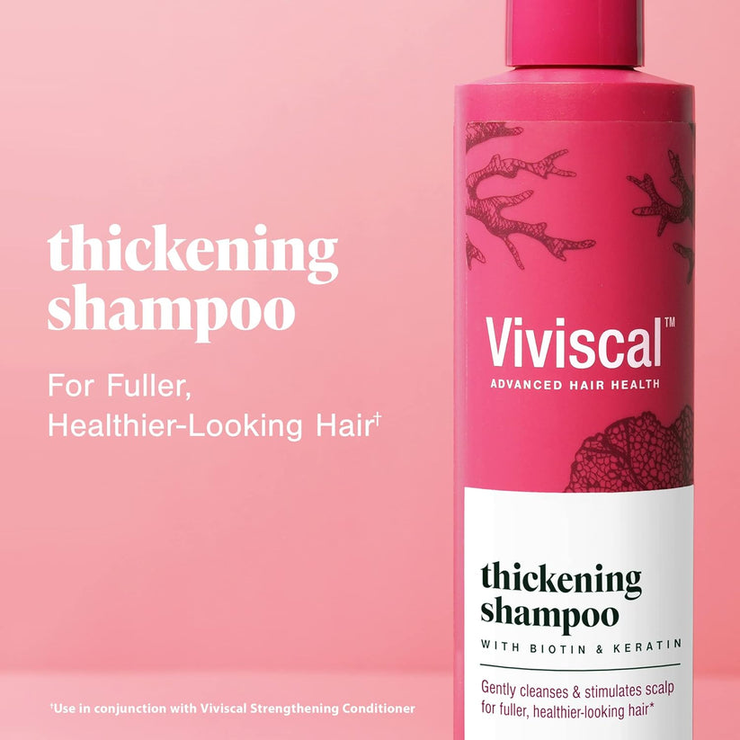 Viviscal Thickening Shampoo 250ml with biotin, keratin and marine collagen for fuller, healthier-looking hair, available in India at StyleMake.