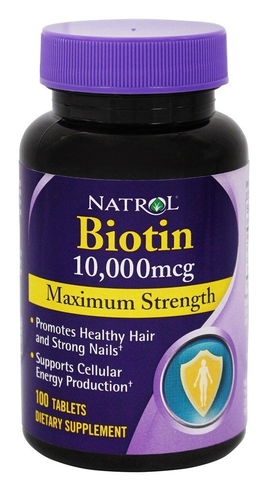 Natrol - Biotin Maximum Strength 10000 mcg. - 100 Tablets