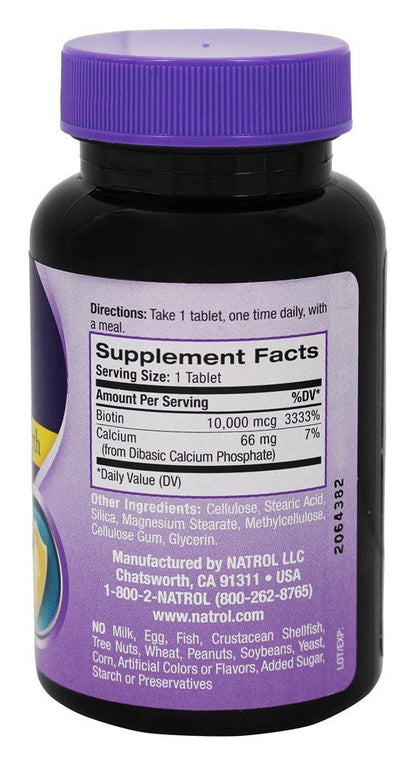 Natrol - Biotin Maximum Strength 10000 mcg. - 100 Tabs