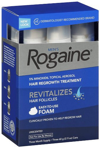 3 Month Supply Rogaine Foam 5% Minoxidil for Men Hair Loss